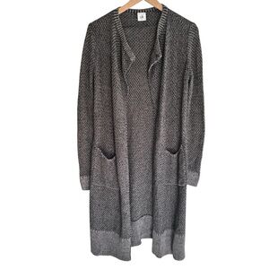 CAbi Lara Duster Knit Cardigan Sweater Size S Gray Open Front Casual Cozy